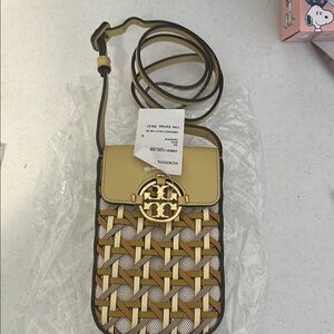 MILLER BASKET-WEAVE PHONE CROSSBODY